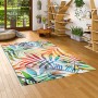 Bunter Pergamon Designer Teppich Faro Tropical mit Zweig-Motiv, 80x150cm.