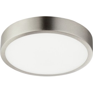 Runde LED-Deckenleuchte Vitos in Nickel matt, Aluminium Druckguss für Innen- und Außenbereiche.
