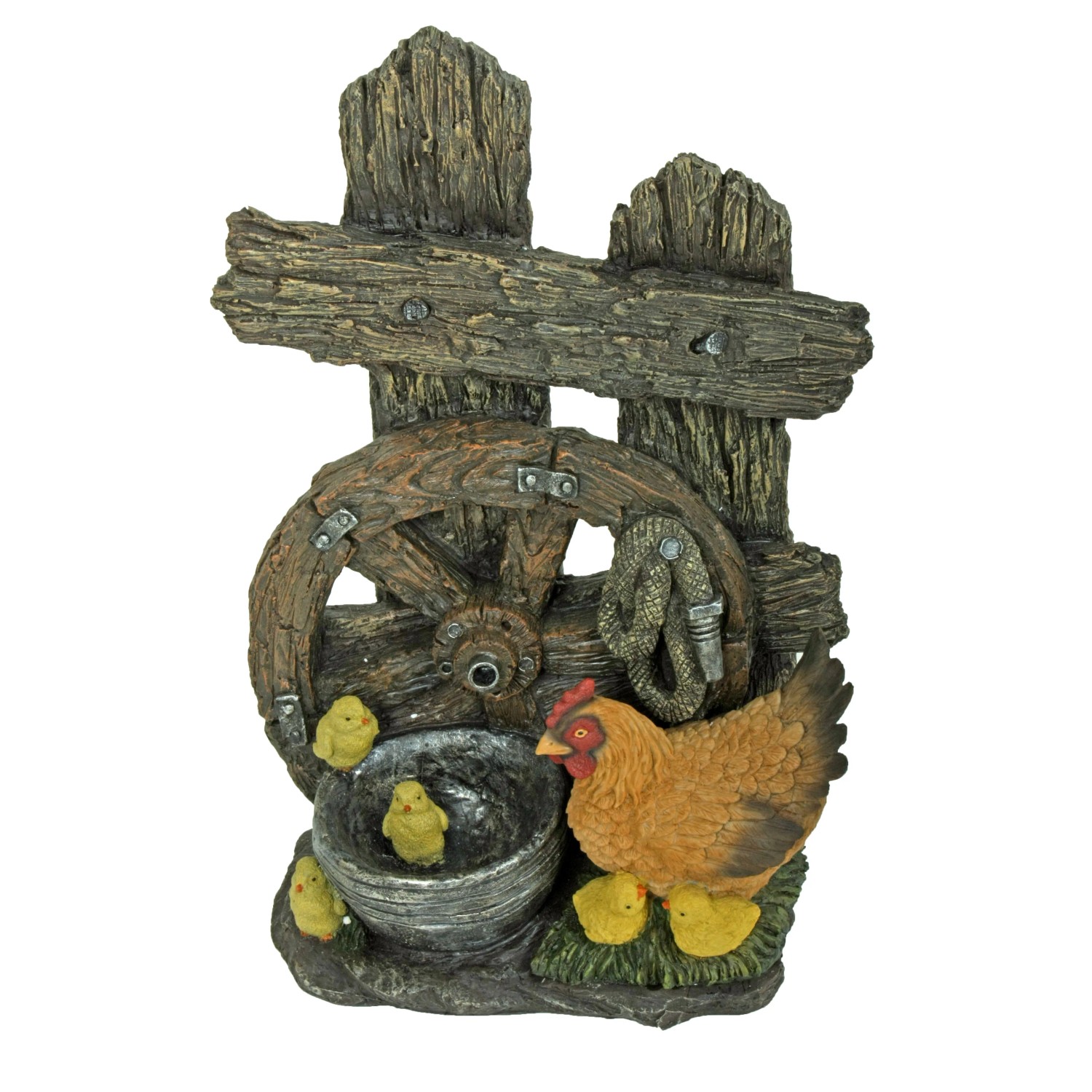 DELUKE Brunnen MARKUS Kunststoff Braungrau 60,5x21x40cm Gartendeko Teichdeko