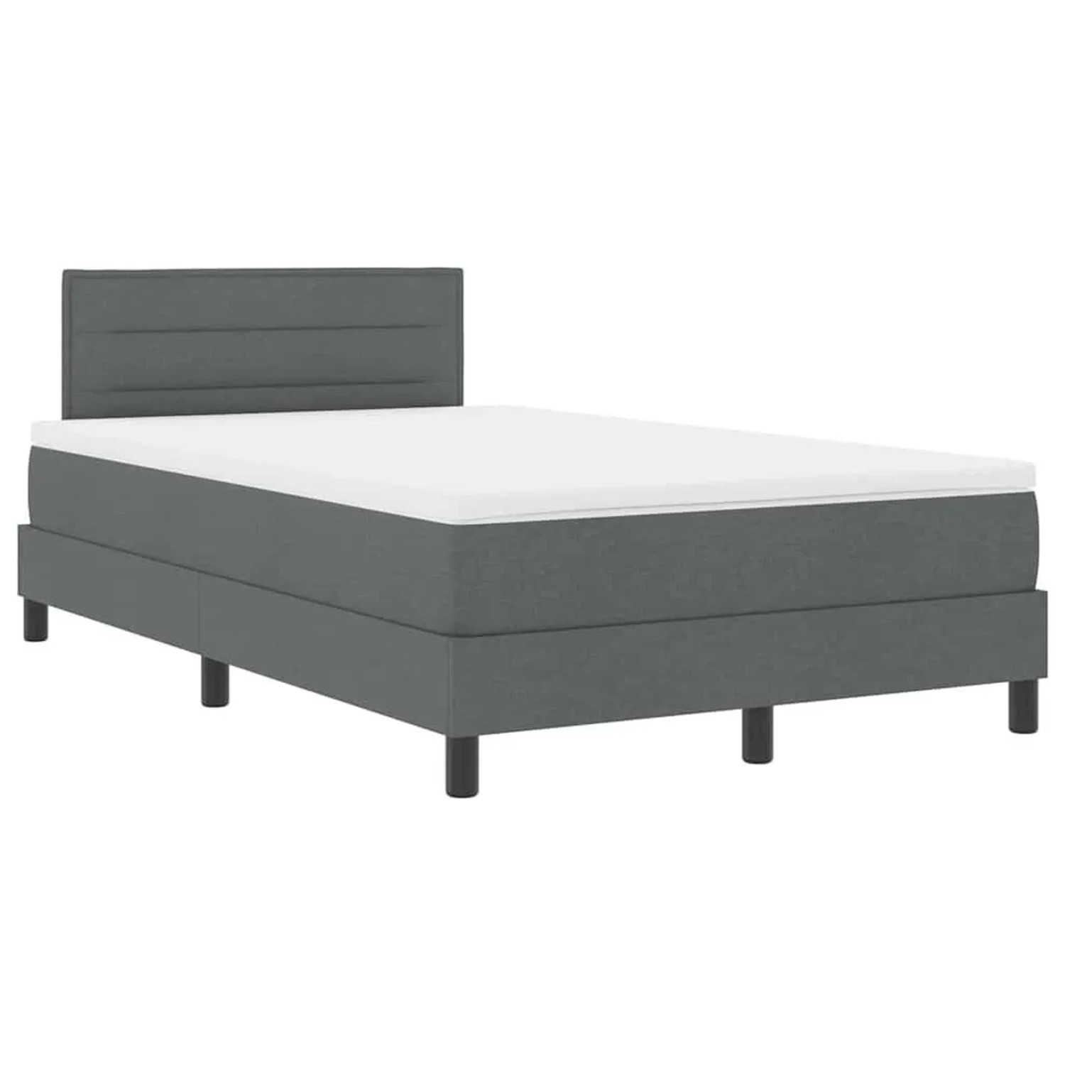 vidaXL Boxspringbett mit Matratze Dunkelgrau 120 x 200 cm Stoff 3342122 günstig online kaufen