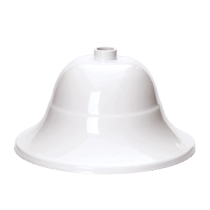 Weißer flämischer Baldachin aus Messing (Ø 11 cm) für Lampen & Leuchten. Klassische Deckenabdeckung.