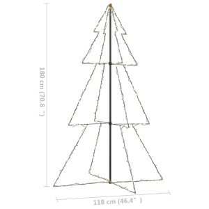 vidaXL Kegel Weihnachtsbaum mit 240 LEDs, 180cm hoch, für Innen und Außen.