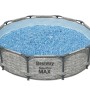 Bestway Stahlrahmenpool Steel Pro MAX, Ø 305 cm, grau, mit Wasserfüllung.