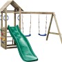 SwingKing Spielturm Maria mit Rutsche, Schaukel und Kletterwand. Holz für den Garten.