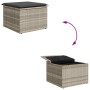 Hellgraues vidaXL Gartenmöbel-Set aus Polyrattan mit Stauraum, 7-teilig.