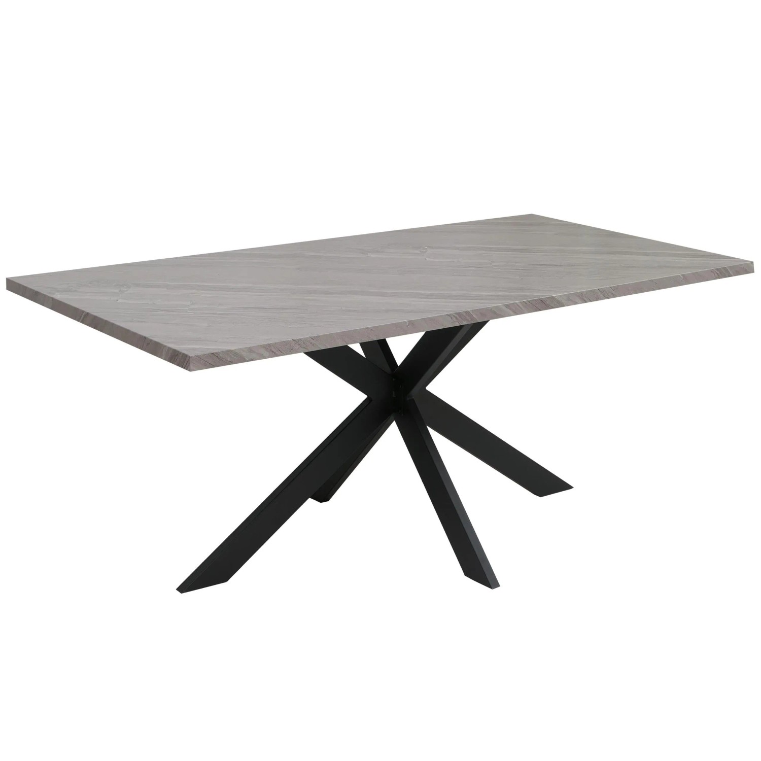 MCW Esszimmertisch O55 Marmor-Optik Grau 180cm