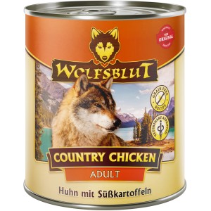 Wolfsblut Hunde-Nassfutter Country Chicken Adult, Huhn mit Süßkartoffeln, 800g Dose.
