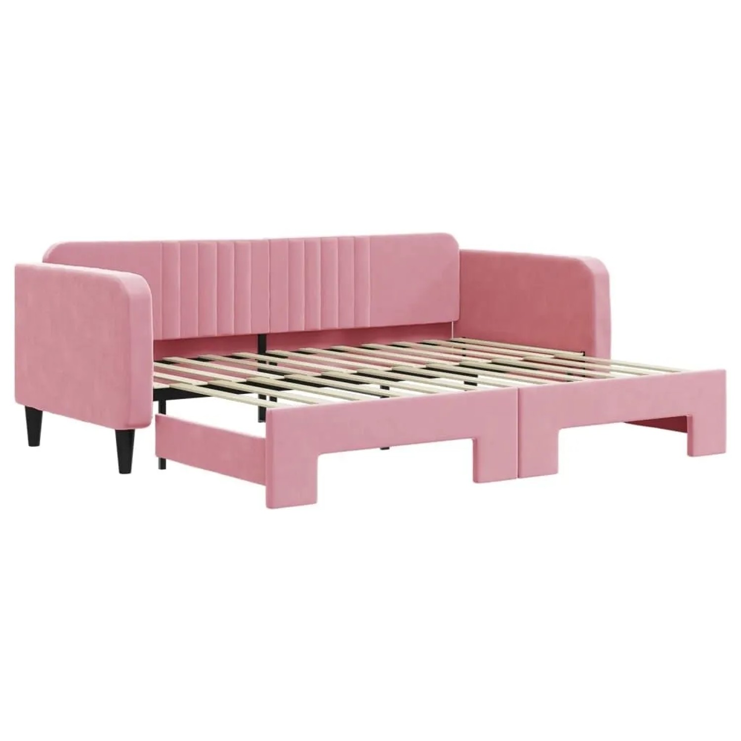vidaXL Tagesbett Ausziehbar Rosa 90x200 cm Samt 3197066