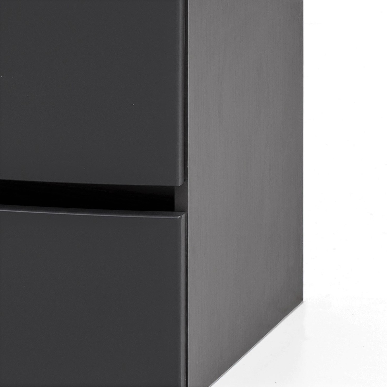 Detailansicht: Held Möbel Einzelwaschtisch Salerno, 80 cm, Grau Matt, mit zwei Schubladen und Softclose.