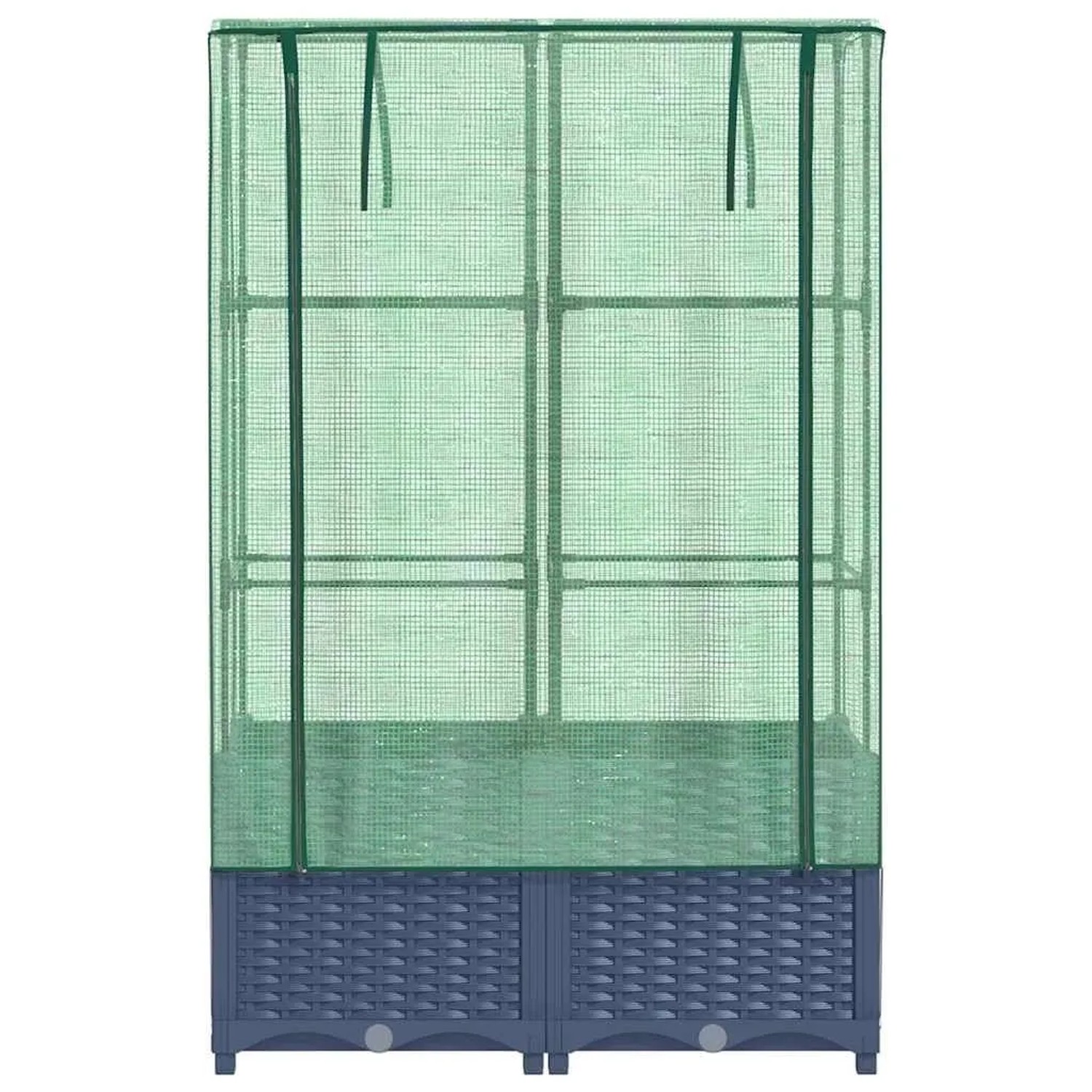 vidaXL Hochbeet mit Gewächshaus-Aufsatz Rattan-Optik 80x40x138 cm 4015828_4