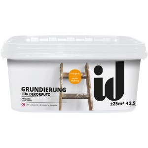 id Grundierung für Putz, weiße Dose. Ideal für dekorativen Putz und Effektfarben.