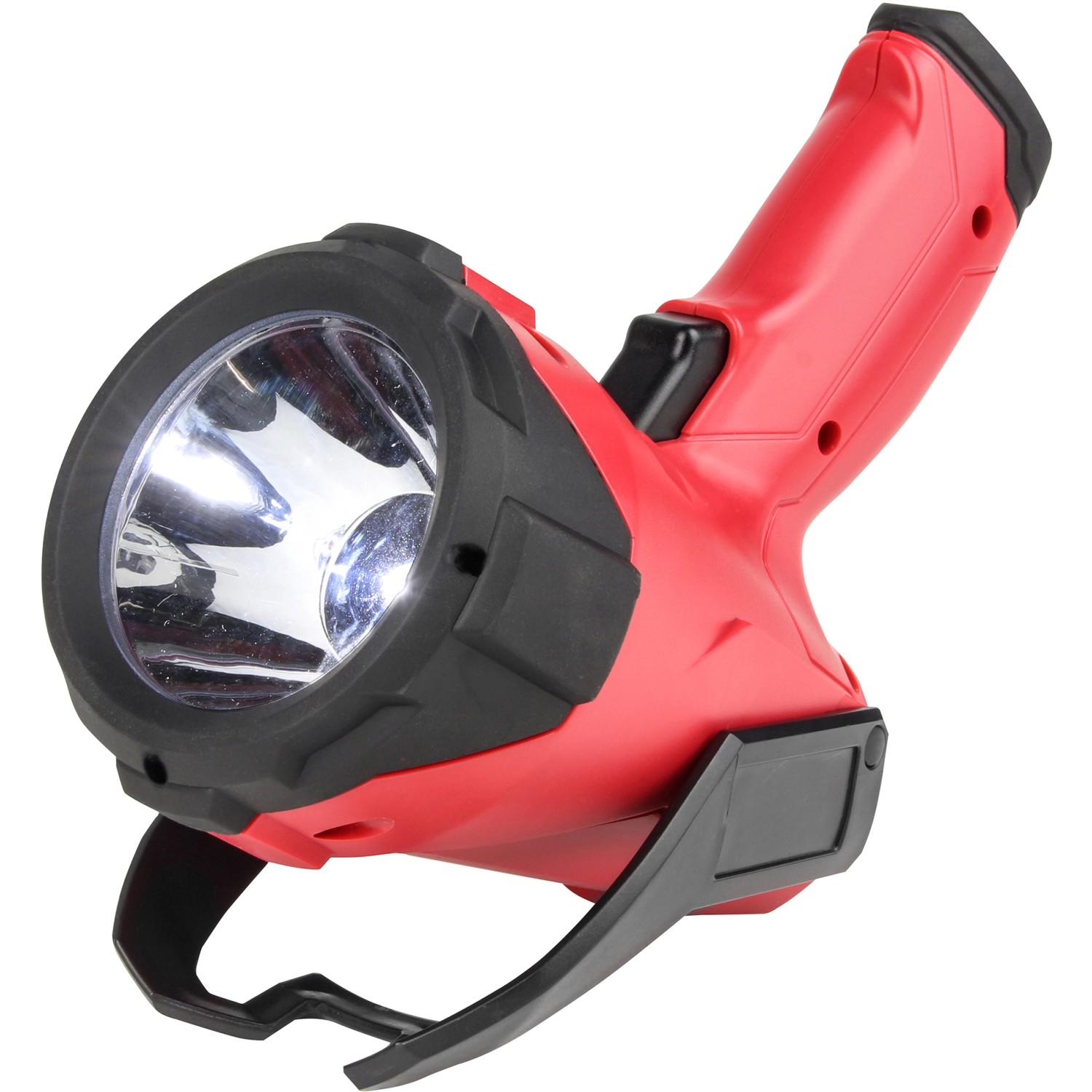 Roter Eufab LED Handscheinwerfer 3W mit Standfuß, ideal für Wartung und Reparatur.