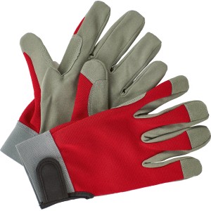 Gartenhandschuhe Rot-Grau Gr. 8, Arbeitshandschuhe für Gartenarbeiten.