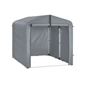 SoBuy Fahrradgarage für 2-4 Fahrräder Geräteschuppen mit UV-Schutz 159x165x219cm Grau KLS11-L-DG