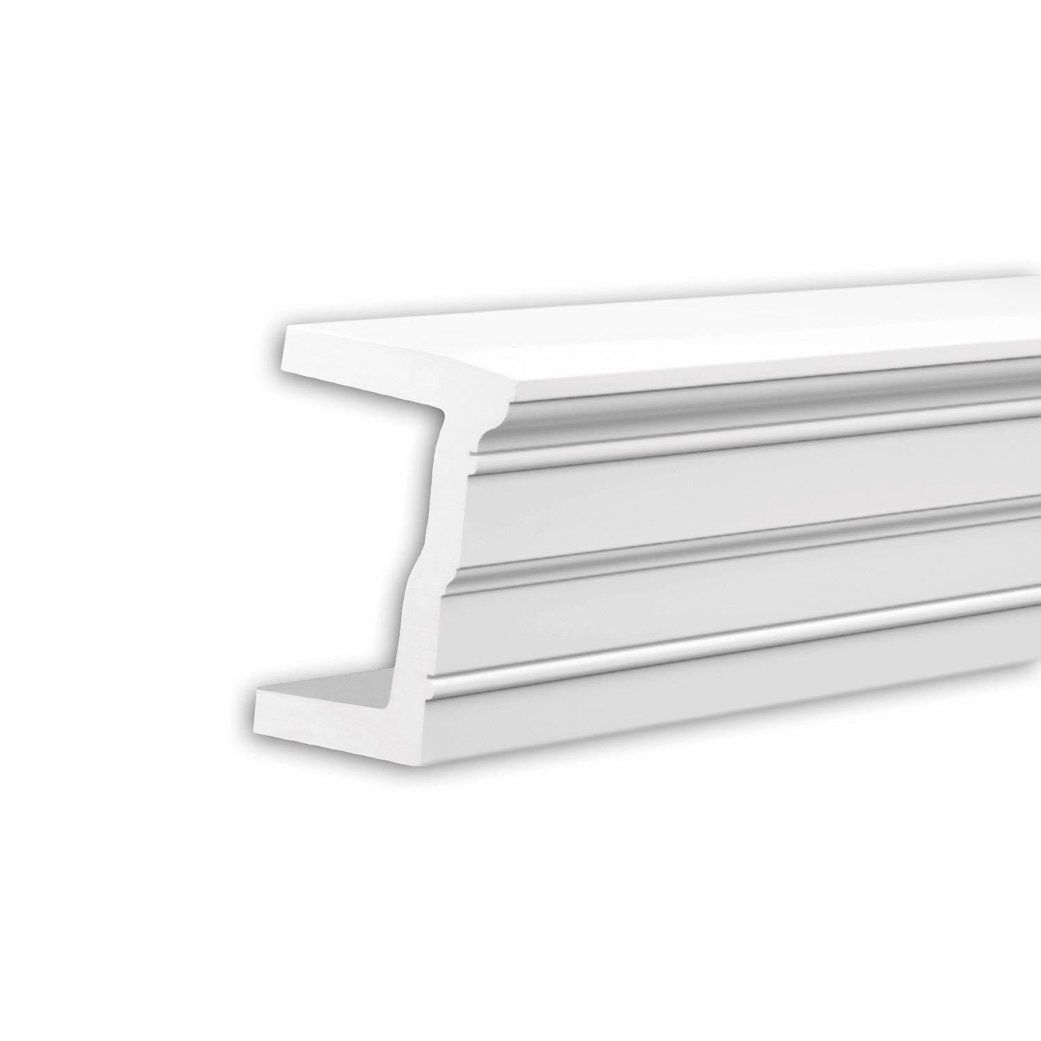 PROFHOME 434301 Architrav Fassadenprofil Stuckleiste Außenstuck 2 m 200 cm x 10 cm x 13,7 cm Weiß
