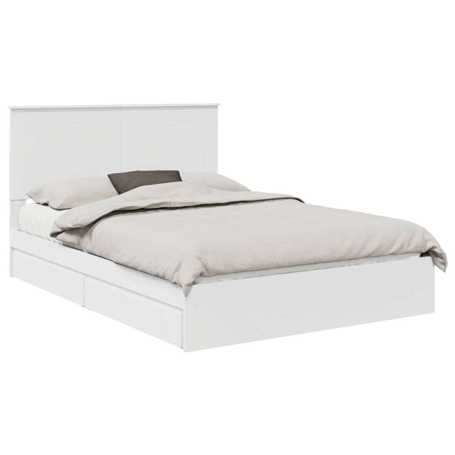 vidaXL Stauraumbett mit Kopfteil Weiß 140 x 190 cm Holzwerkstoff 3409545 günstig online kaufen