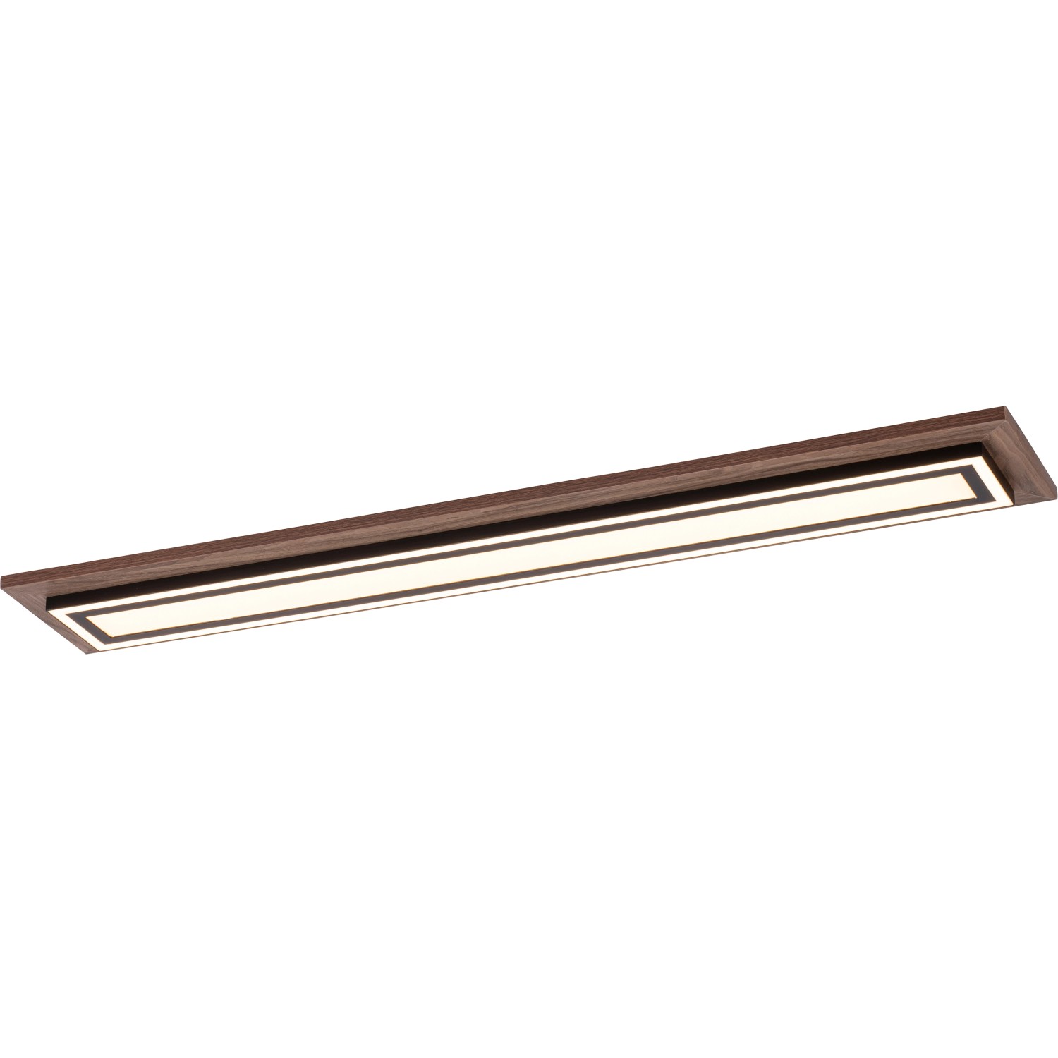 Paul Neuhaus LED-Panel Palma im Holzdekor, eine dimmbare Deckenleuchte mit einstellbarer Lichtfarbe.