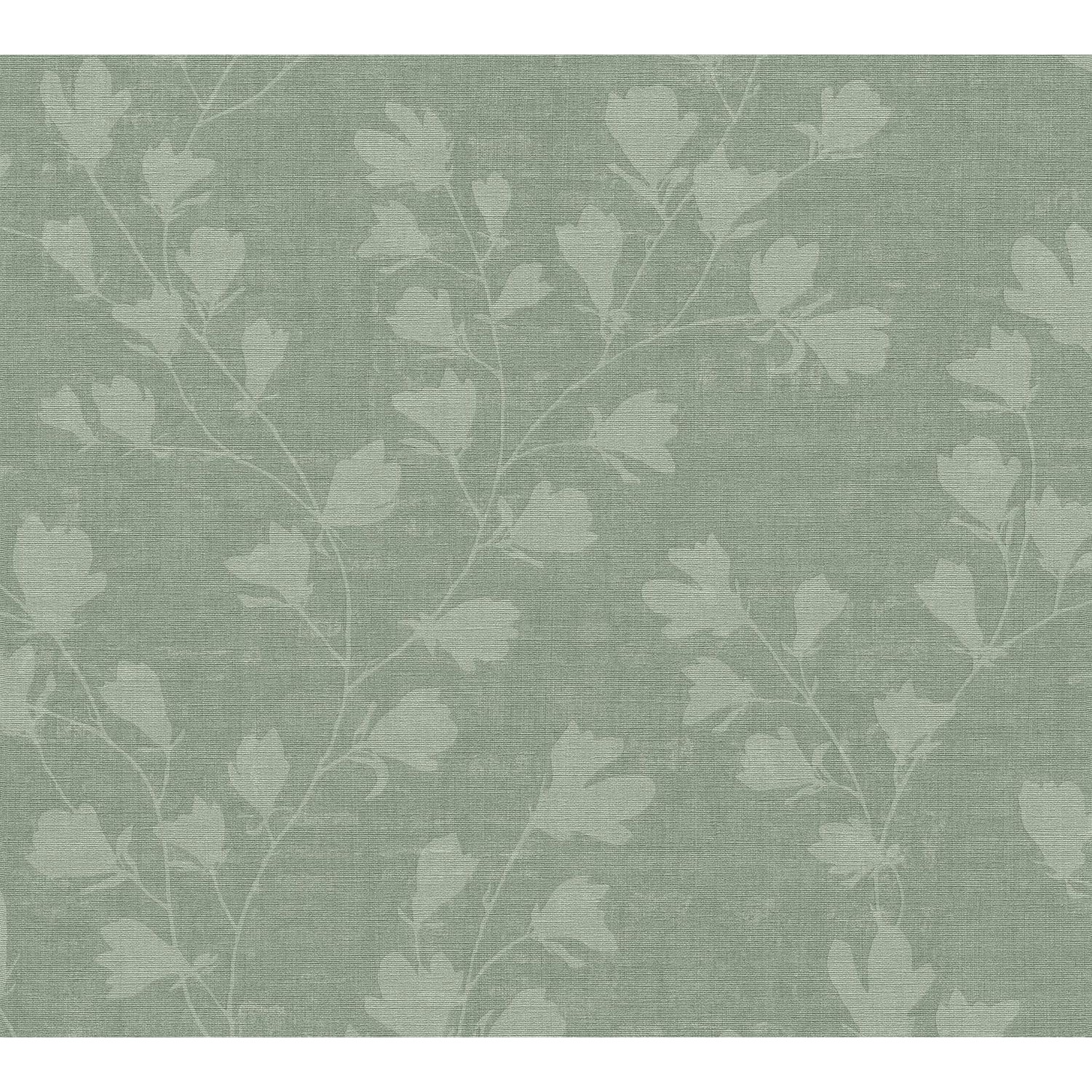 PROFHOME 387473-GU Blumen Tapete Textiloptik Matt Grün Minz-Grün Grau 0,53 günstig online kaufen