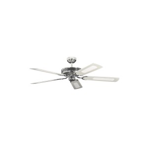 Pepeo Deckenventilator Potkuri, Stahl/Weiß, 132 cm, mit Zugkette. Ventilator für Räume bis 25 m².