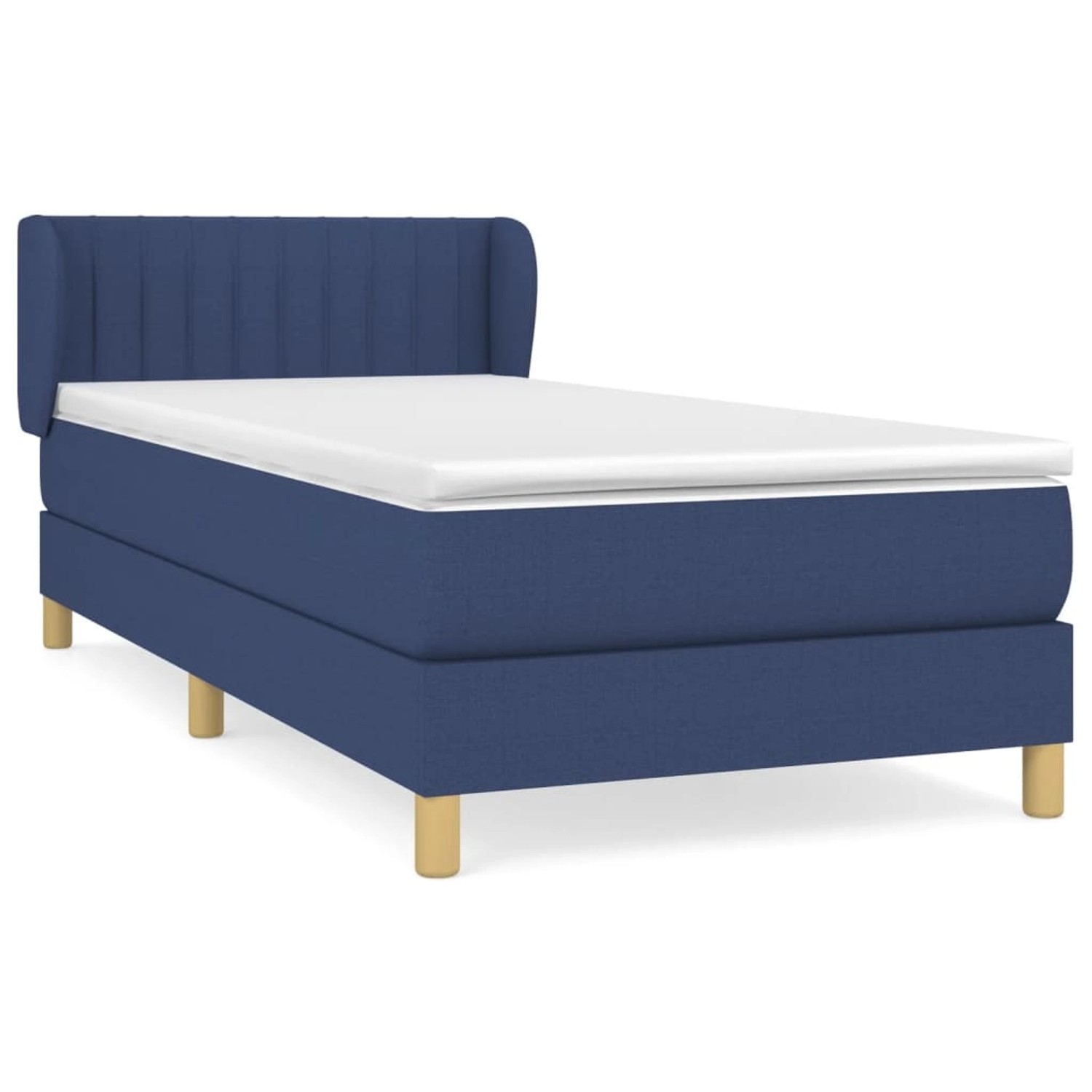 vidaXL Boxspringbett mit Matratze Blau 100x200 cm Stoff 3126947 günstig online kaufen
