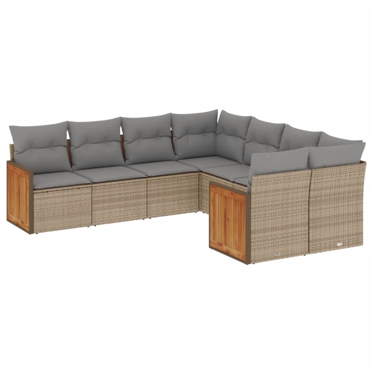 vidaXL 8-Tlg Garten-Sofagarnitur mit Kissen Beige Poly Rattan 3228236 günstig online kaufen