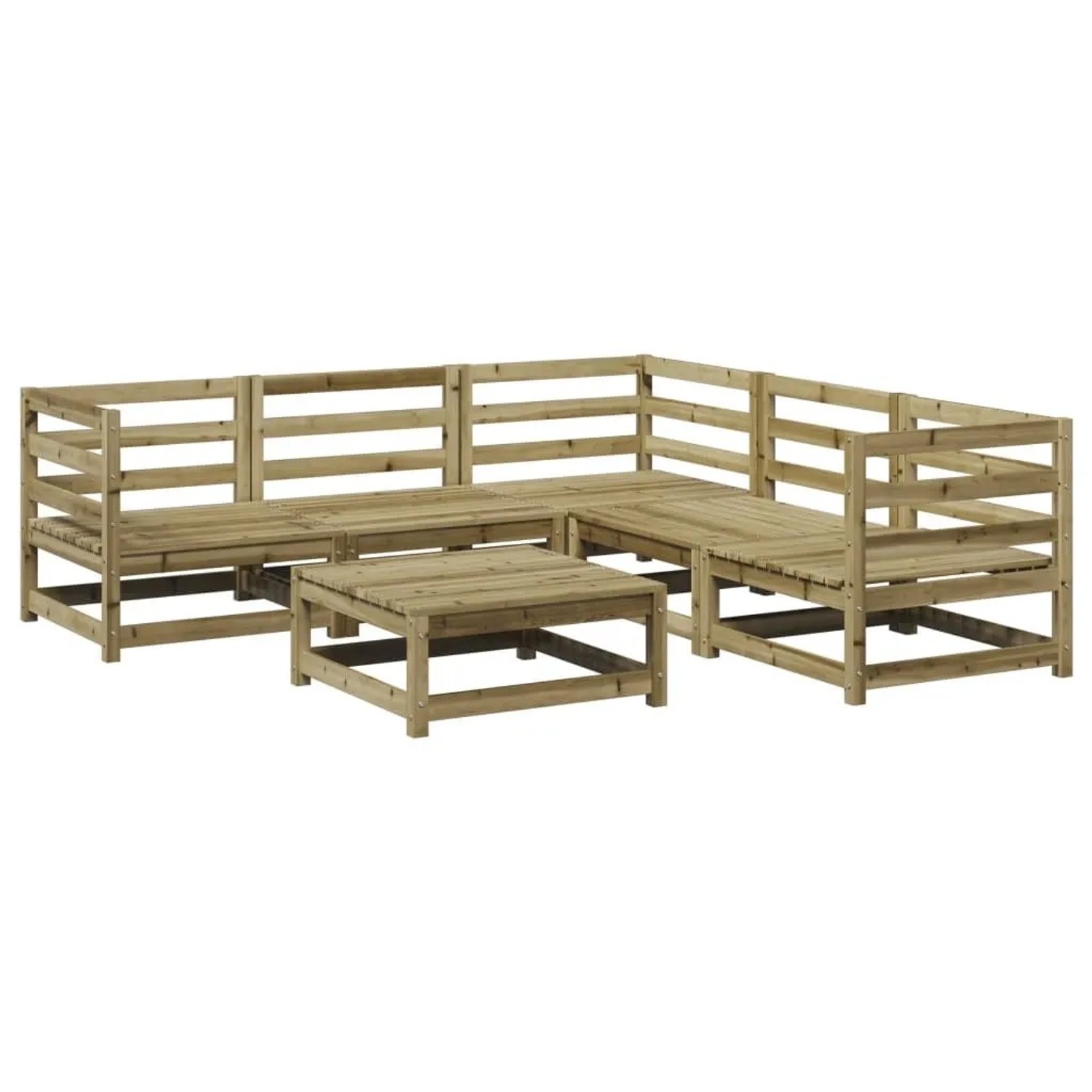 vidaXL 6 Tlg Garten-Sofagarnitur Kiefernholz Imprägniert 3299444