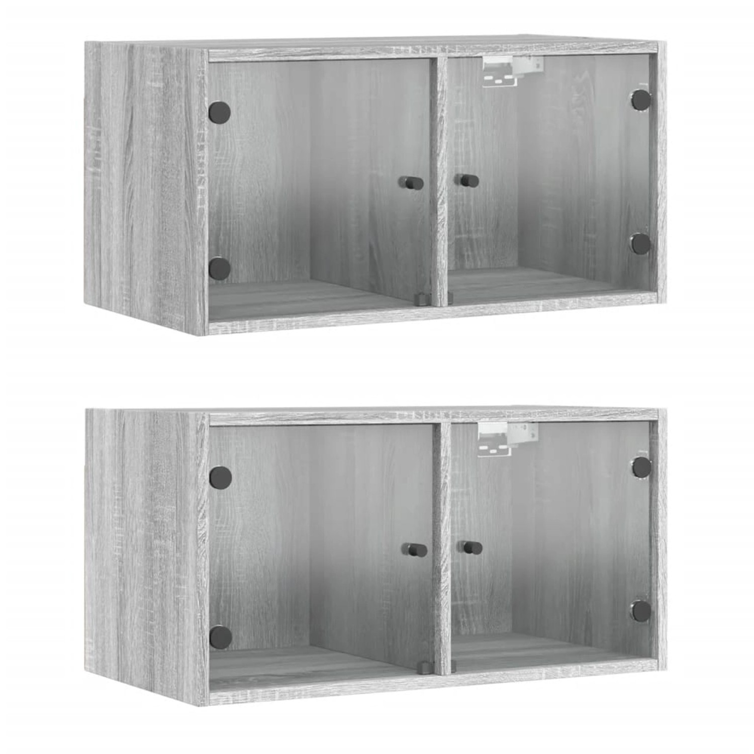 vidaXL Hängeschrank Wandschränke mit Glastüren 2 günstig online kaufen