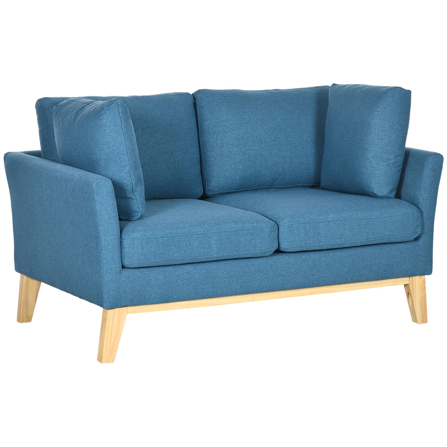 HOMCOM 2-Sitzer Sofa in Leinenoptik mit Kissen Holzbeinen 137 x 78 x 78 cm günstig online kaufen