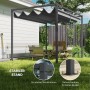 Outsunny Pergola mit grauem Terrassendach aus Metall und Polyester, 298x213x221 cm.