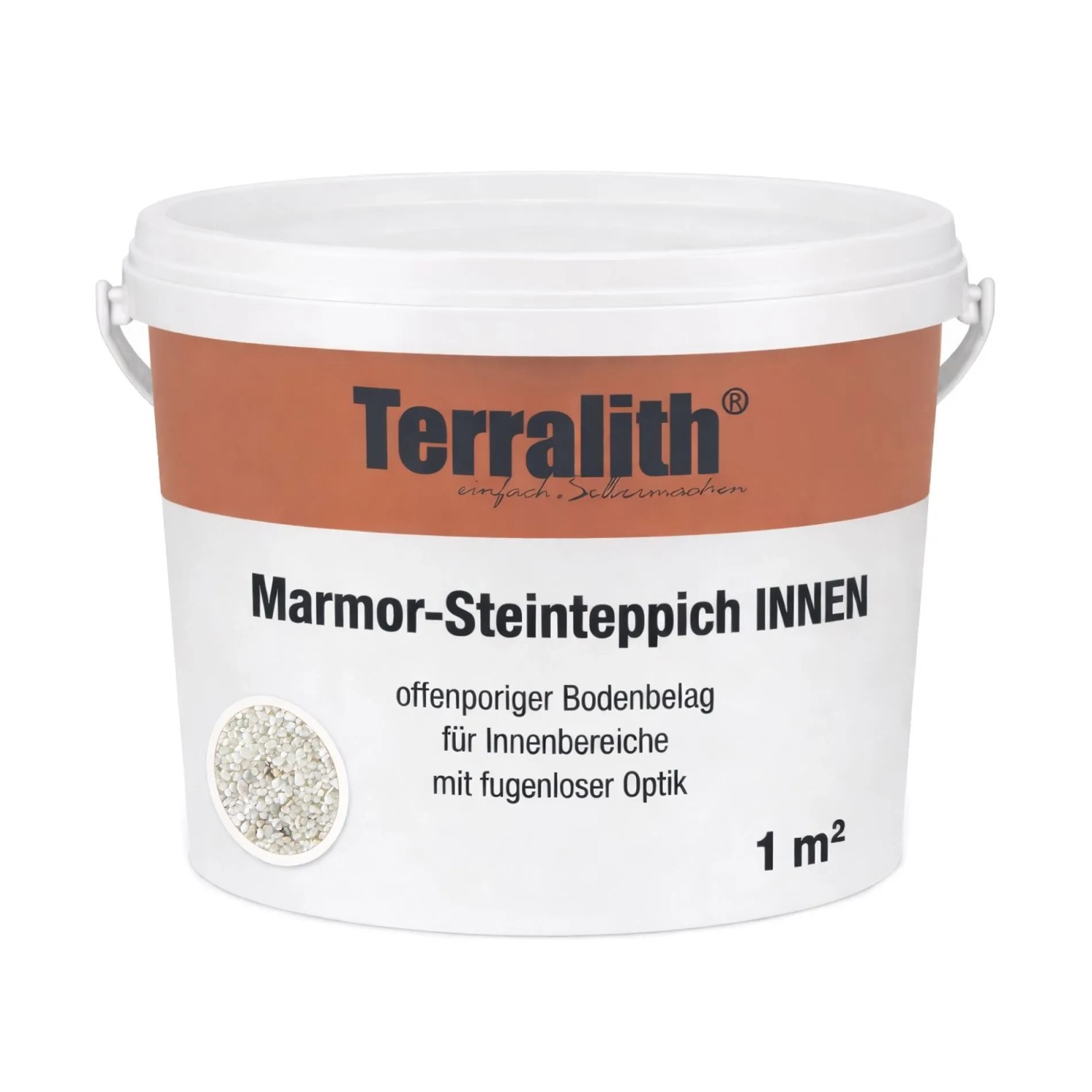 Terralith Marmor Steinteppich Bianco für 1 m² Innen Mittel 4-6 mm