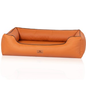 Knuffelwuff Hundebett Lovelock, orthopädisch, Kunstleder, rusty, Größe M-L. Bequemes Hundekörbchen.