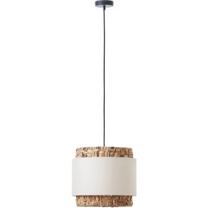 Brilliant Pendelleuchte Waterlilly, 1-flammig, schwarz/natur. Hängeleuchte aus Wasserhyazinthe und Textil.