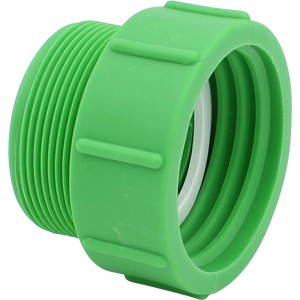 Grüner Adapter für IBC DN 50 Grob- auf Feingewinde, Zubehör für Regentonnen.