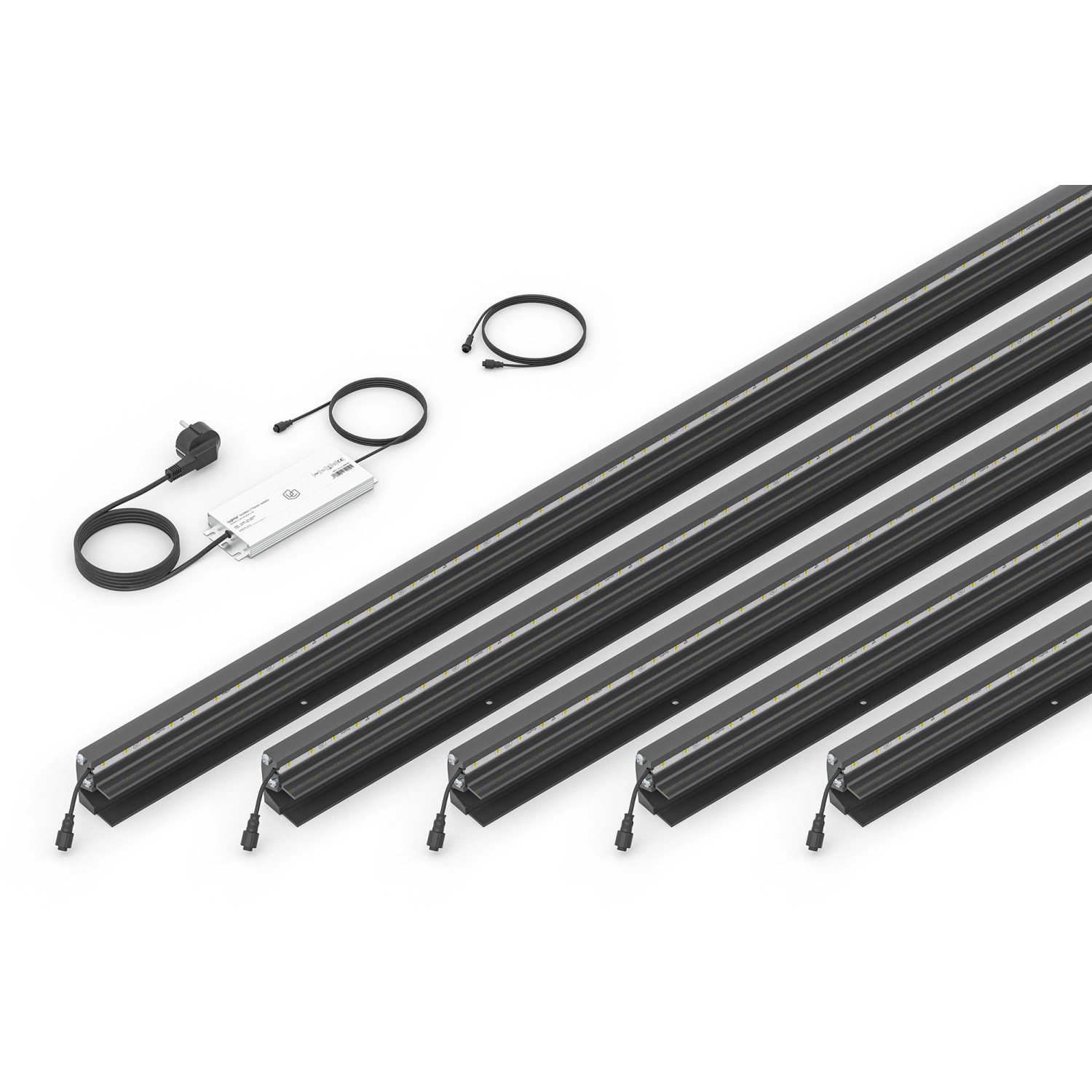 LyghtUp LED-Zaunbeleuchtung Set 5 x LED-Leiste 173,3 cm Netzteil Anthrazit