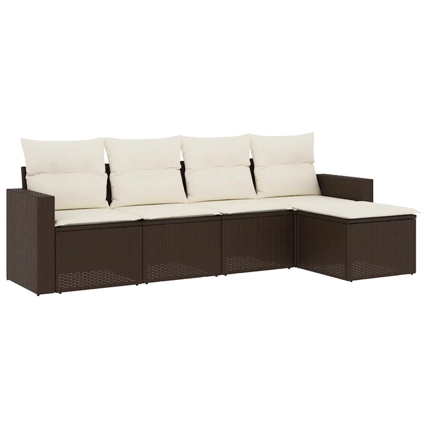 vidaXL 5-Tlg Garten-Sofagarnitur mit Kissen Braun Poly Rattan 3218883 günstig online kaufen