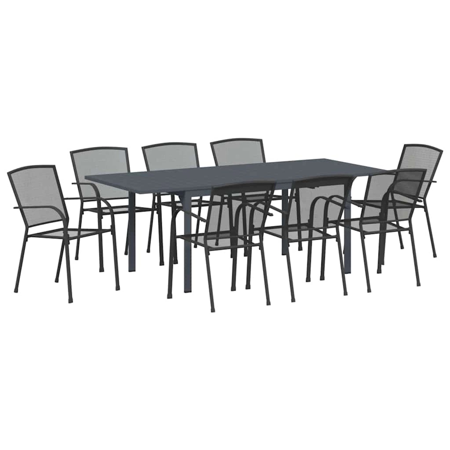 vidaXL Garten Essgruppe 9-Tlg Stahl 3378834 günstig online kaufen