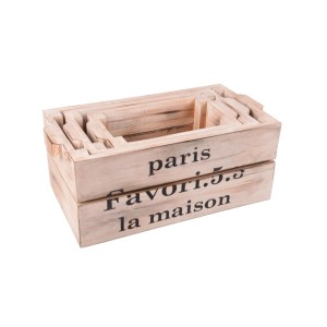 DELUKE Blumenkasten MARTA 3er Set Natur Mahagoni Pflanzkasten Holzkisten Pflanzkübel Garten/Balkon