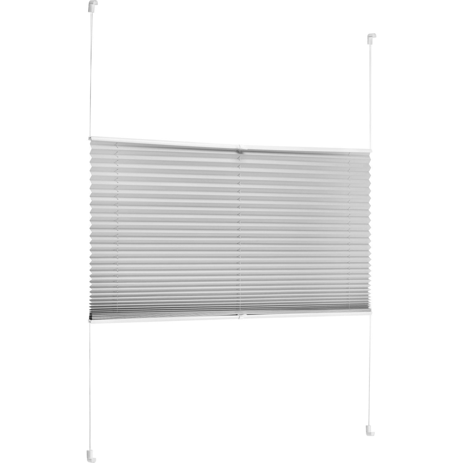 Hellgraues Thermo-Spannplissee Toledo, 120x130 cm, für Fenster, mit Easyfix-System.