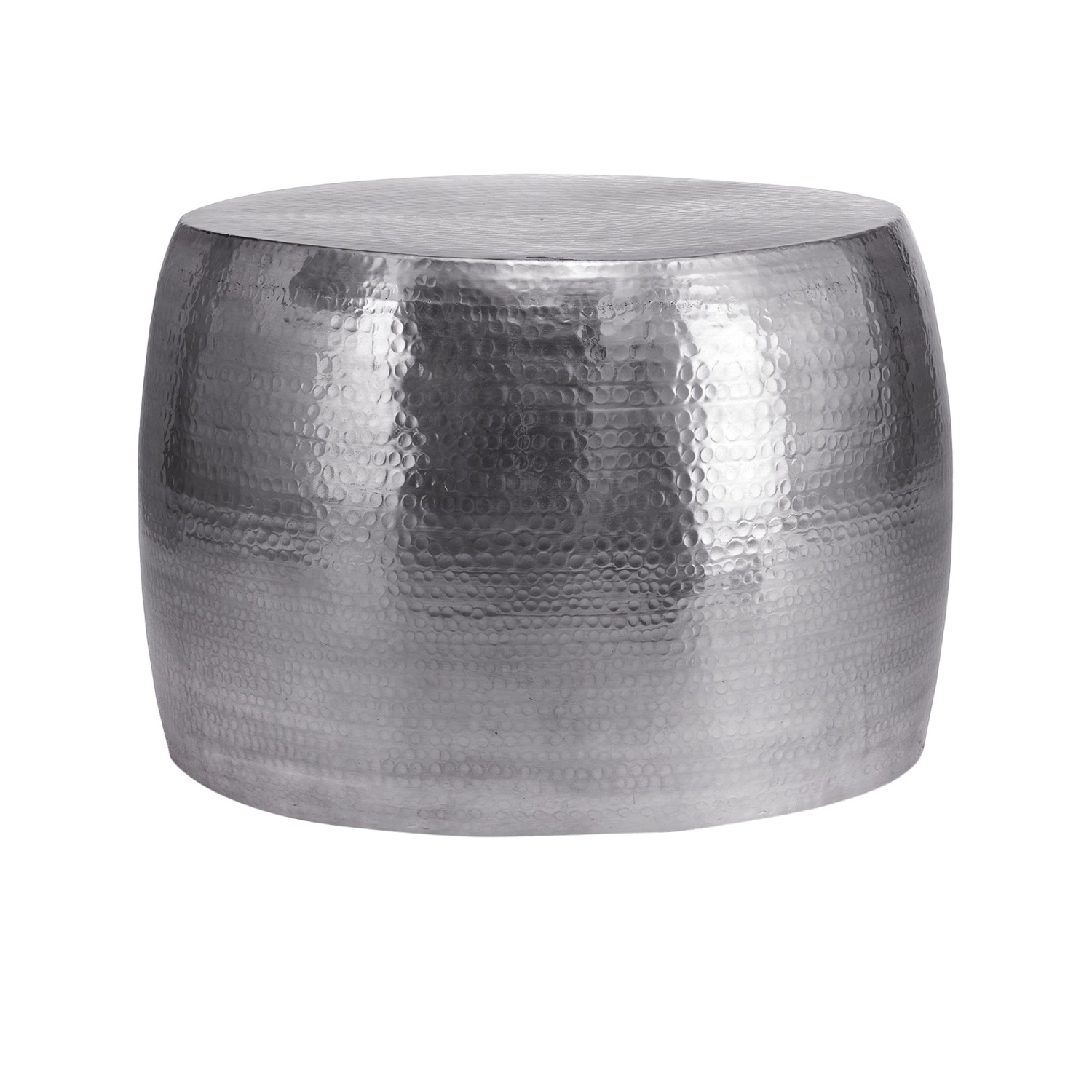 Womo-Design Couchtisch Rund 59x41cm Silber Zylinder Hammerschlag Optik günstig online kaufen