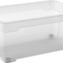 Transparente OBI Allzweckbox Santos L (40 l) mit Rollen, ideal zur Aufbewahrung und zum Transport.