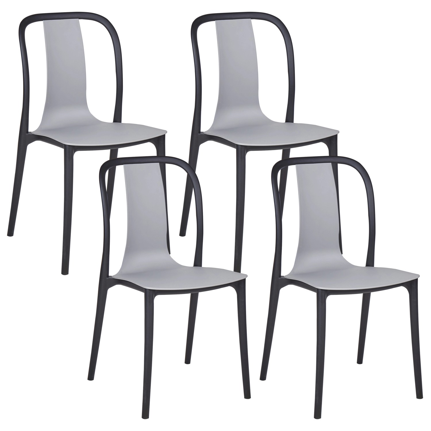 Beliani Esszimmerstuhl Grau Schwarz 49x42x89