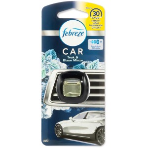 Febreze Car Lufterfrischerclip Teak & Blaue Minze für Auto-Lüftungsschlitz.