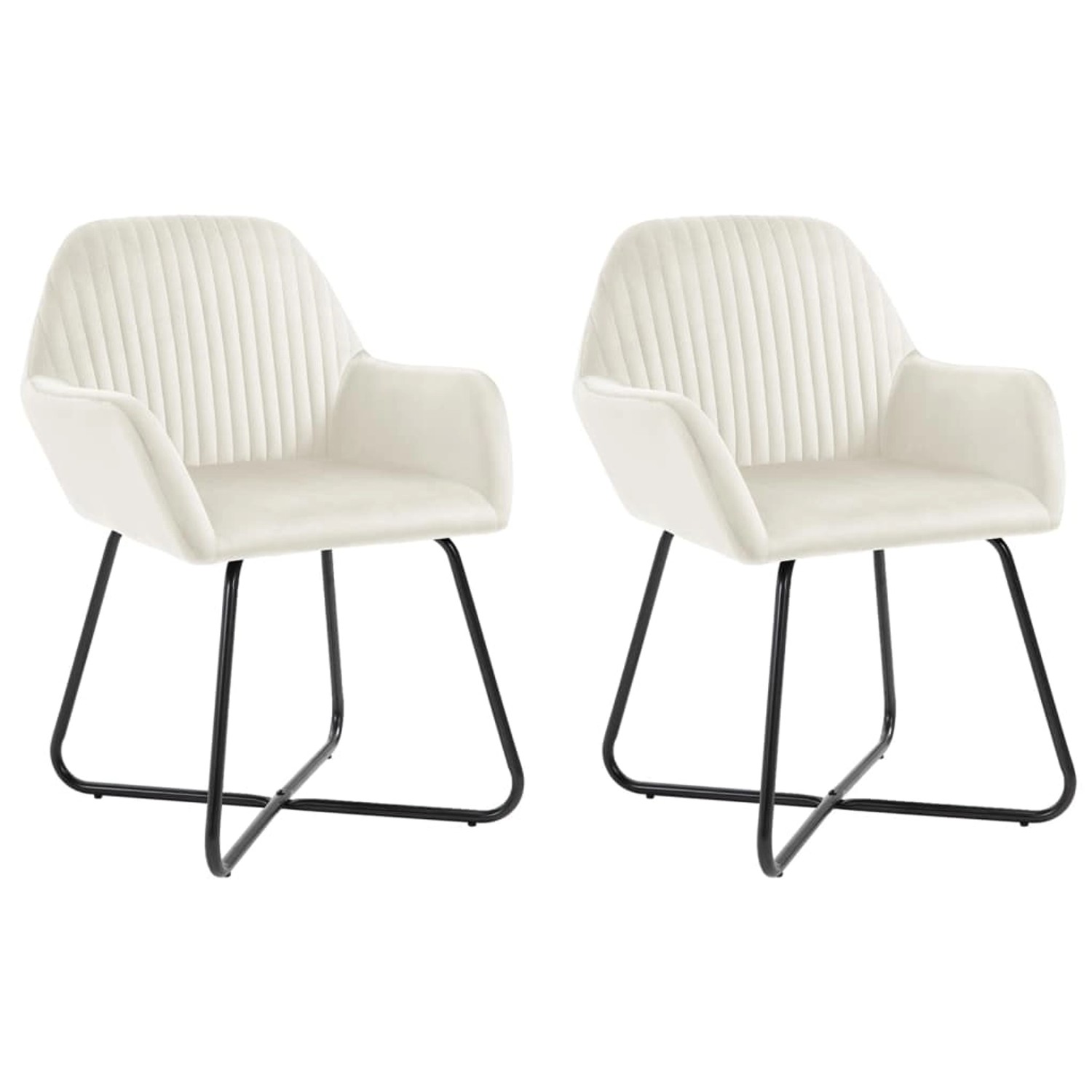 vidaXL Esszimmerstühle 2 Stk Creme Samt 249806 günstig online kaufen