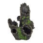 Relaxdays Aquariumdeko Baumstamm Polyresin Schwarz Grün 5 Eingänge 16,5 x 15,5 x 11 cm