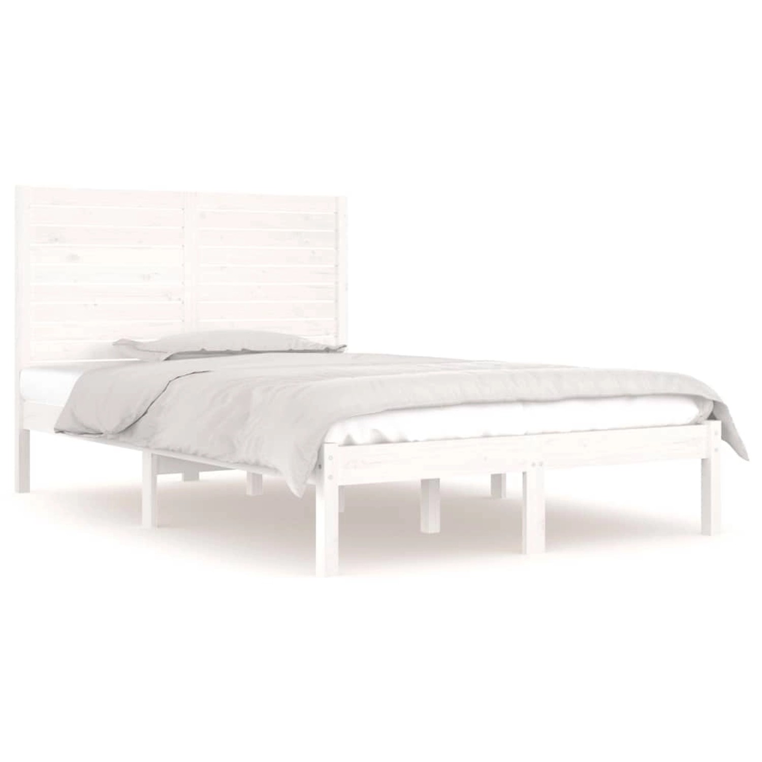 vidaXL Massivholzbett Weiß 135x190 cm 4FT6 Double1156893 günstig online kaufen
