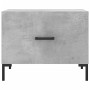 2er Set Couchtische in Betongrau (50x50x40cm) mit Schublade und schwarzen Metallbeinen.