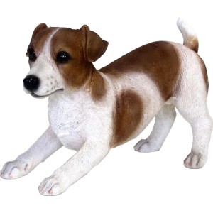 Deko-Figur Hund Jack Russel Terrier, 17 cm, aus Polystone für Garten und Haus.