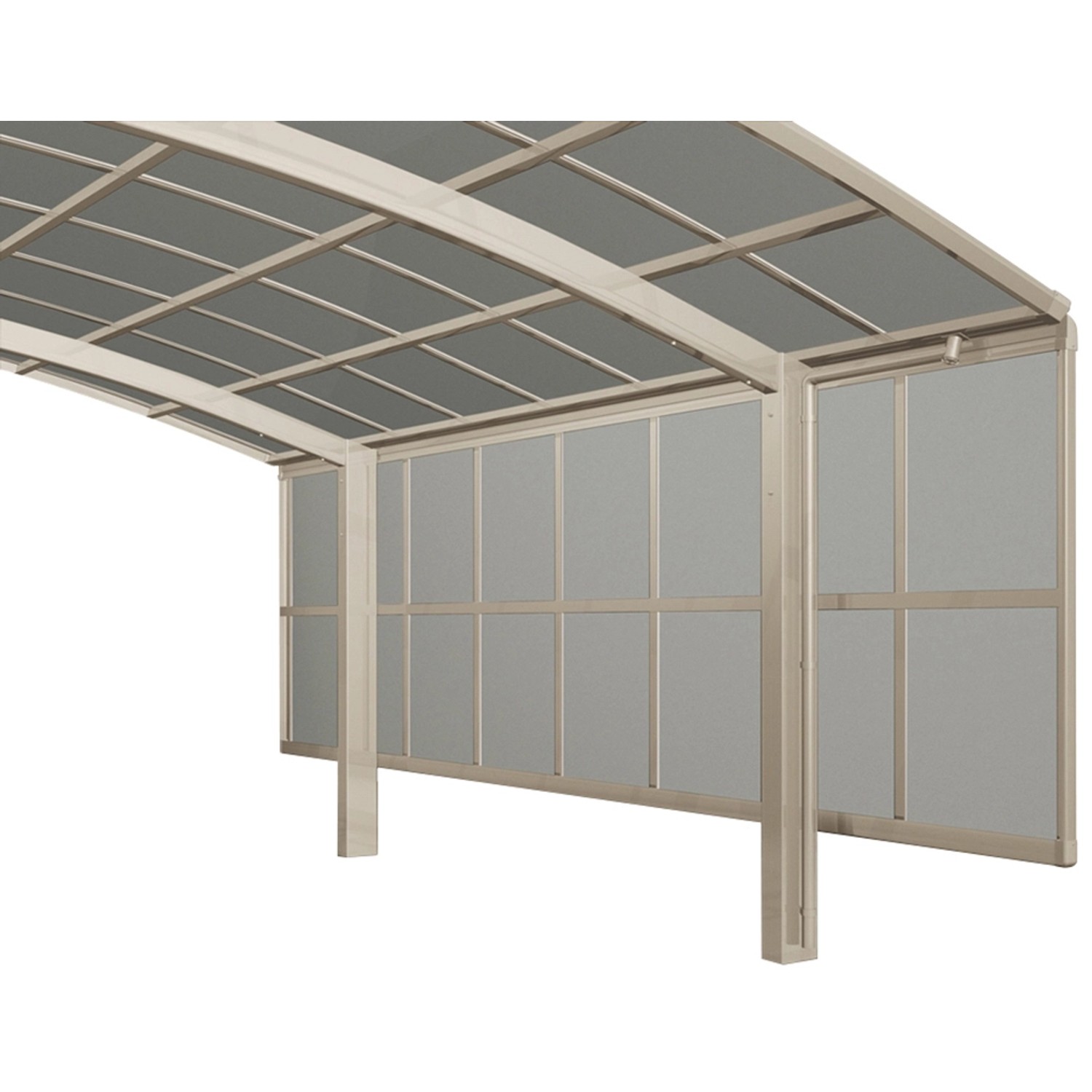 Ximax Carport Seitenwand 3 Module 200 cm Edelstahl-Look Sonderfertigung