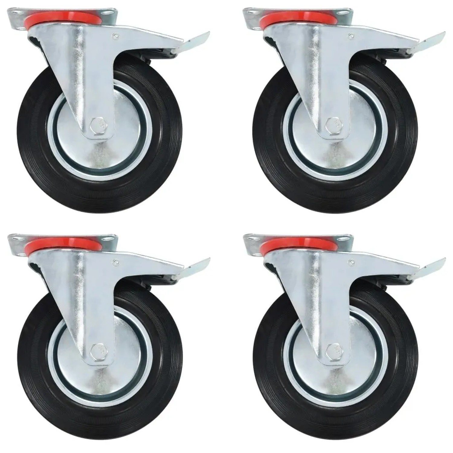 vidaXL Lenkrollen mit Doppelbremsen 4 Stk 200 mm 143455