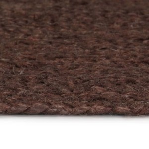 vidaXL Teppich Handgefertigt Jute Rund 90 cm Braun 133671